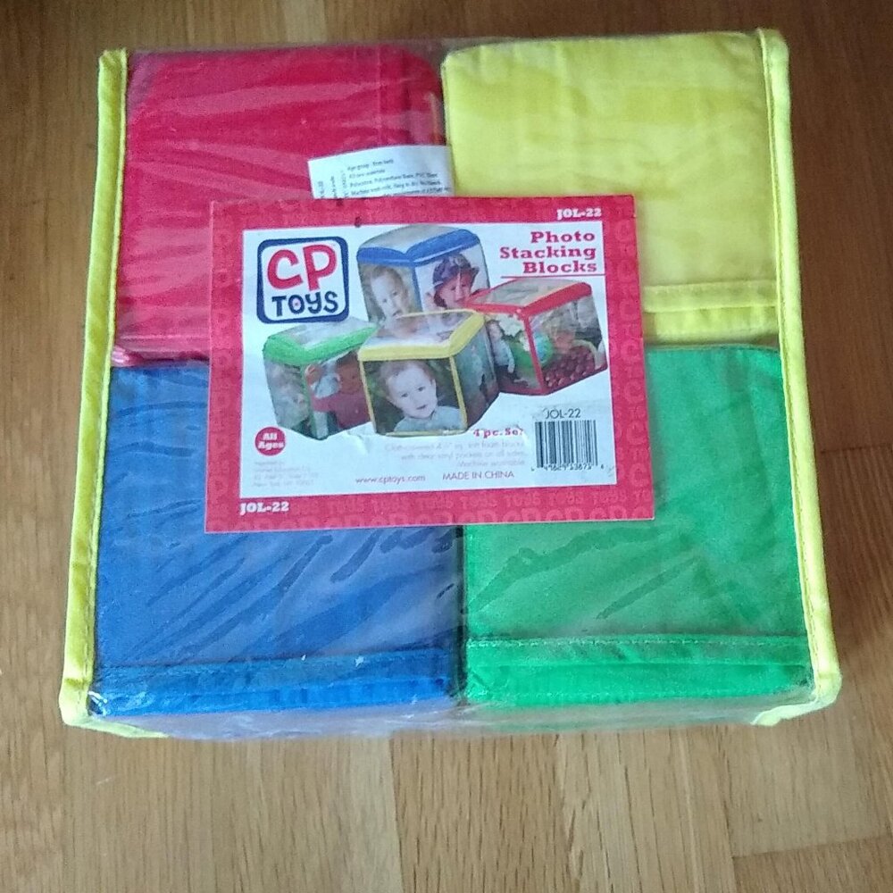 CP Toys Play & Learn Cube Roll & Play Game for Toddlers 4 Photo Stacking blocks